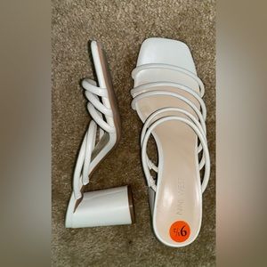 White Sandal Heels! Size 9.5
